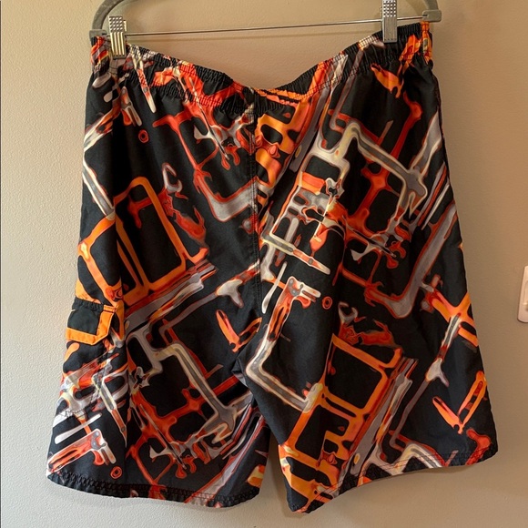 Nike Black and Orange Graphic Swim Trunks Size L - Picture 4 of 6